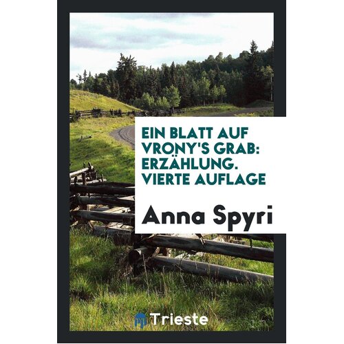 Ein Blatt Auf Vrony&#39;s Grab: Erzählung.Vierte Auflage Paperback Novel Book