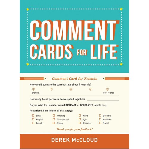 Comment Cards for Life Derek McCloud Paperback Book