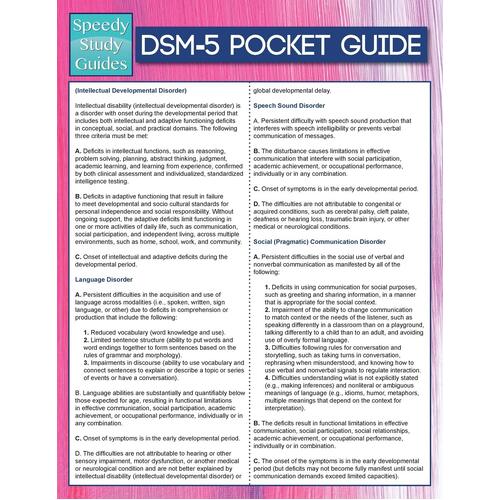 DSM-5 Pocket Guide (Speedy Study Guides) - Speedy Publishing LLC