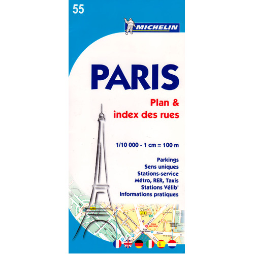 Paris Plan &amp; Index des Rues Map [French]: Michelin City Map Paperback Book