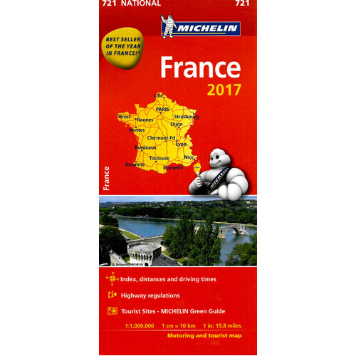 France 2017 National Map 721: Michelin National Maps -Michelin Paperback Book