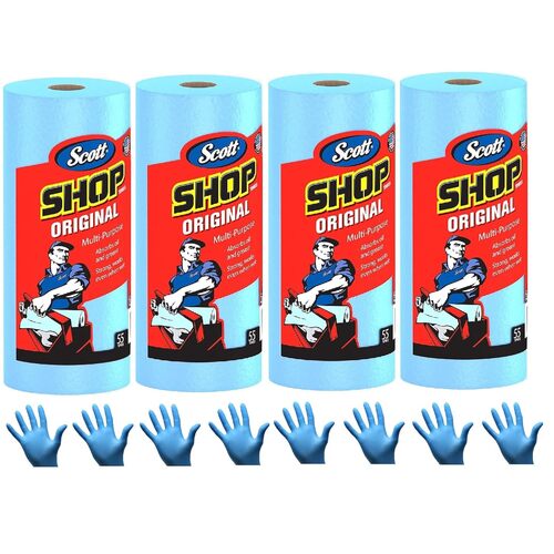 Scott Towels, Strong Absorbent Multi-Purpose Disposable, 4 Rolls (220 Sheet Total)