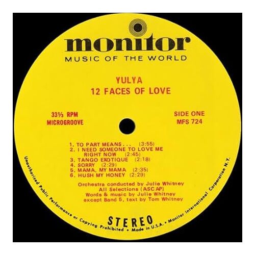 Twelve Faces of Love - Yulya CD