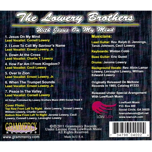 With Jesus On My Mind -Lowery Brothers CD