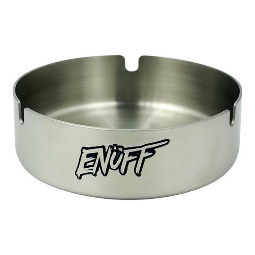 Enuff Stainless Steel Ashtray 12cm Round Brushed Finish Indoor Outdoor Use