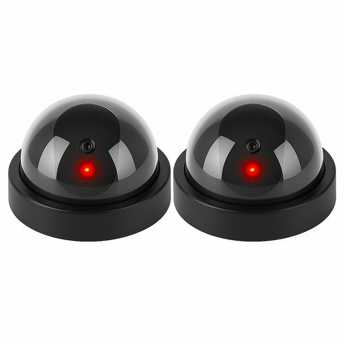 2 x Dummy Dome CCTV Camera with Flashing Light Indoor Outdoor Use 1PC