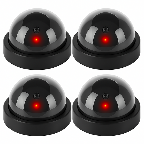 4 x Dummy Dome CCTV Camera with Flashing Light Indoor Outdoor Use 1PC