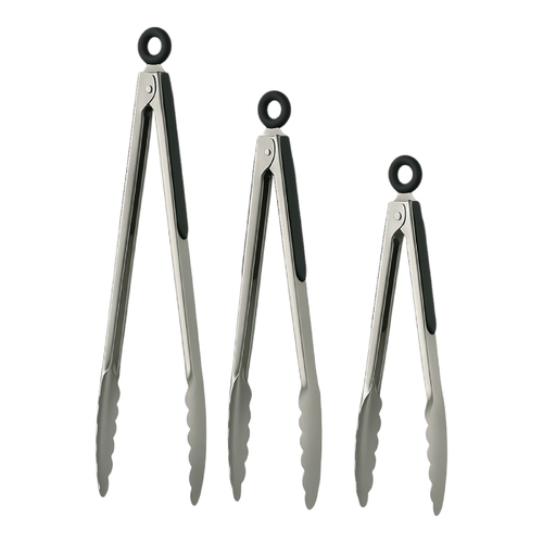 Stainless Steel Kitchen Tongs Set of 3 – 14”, 13” and 9” Cooking Tongs
