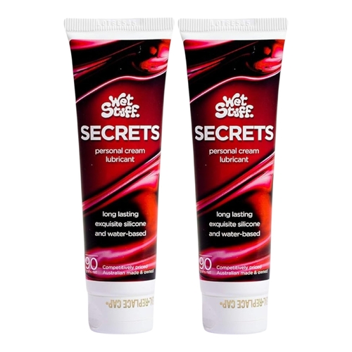 2 x 90g Wet Stuff Secrets Cream Lube Long Lasting Lubricant Condom Safe Unscented