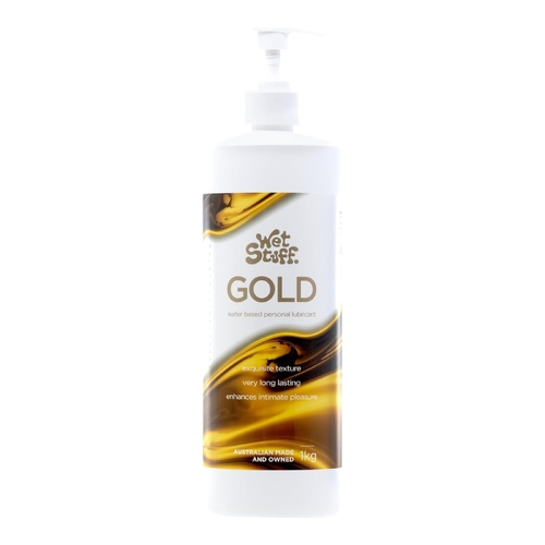 1kg Wet Stuff Gold Water Based Personal Lubricant Gel Pump Bottle