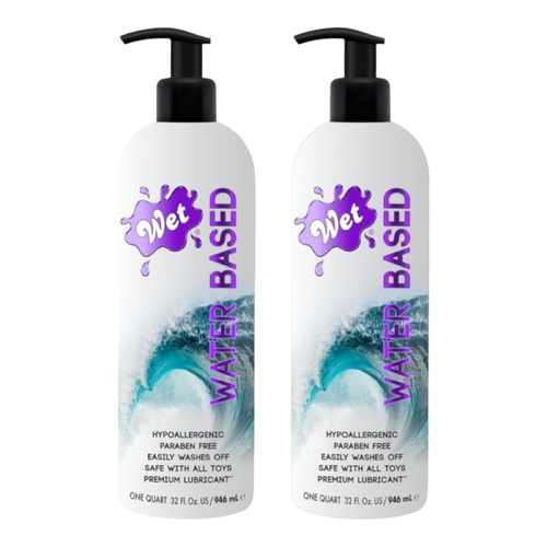 2 x 946ml Wet Original Water Based Lubricant Paraben Free Hypoallergenic Gel