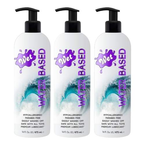 3 x 475ml Wet Water Based Lubricant Paraben Free Odourless Toy Hypoallergenic