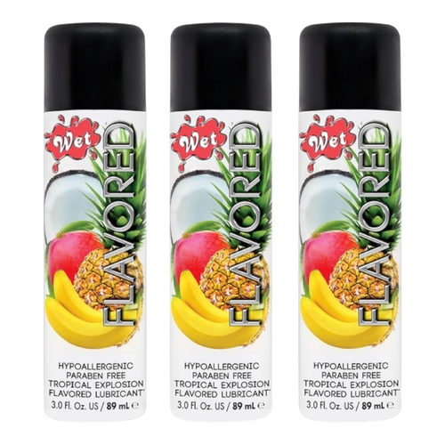 3 x 89ml Wet Tropical Explosion Flavoured Lubricant Sugar Free Paraben Free