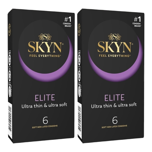 2 x SKYN Elite Ultra Thin Non Latex Condoms 6 Pack Soft Sensitive Feel 53mm