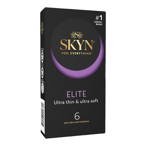 SKYN Elite Ultra Thin Non Latex Condoms 6 Pack Soft Sensitive Feel 53mm