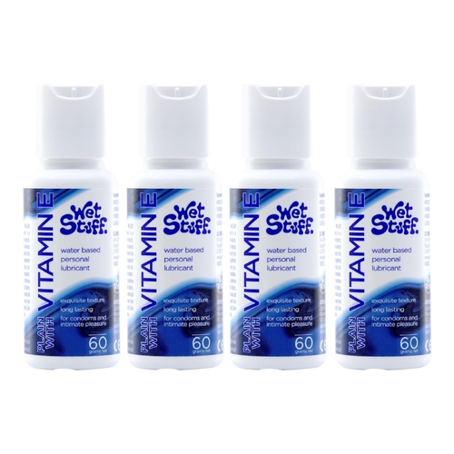 4 x 60g Wet Stuff Vitamin E Water Based Lube Hypoallergenic Personal Lubricant