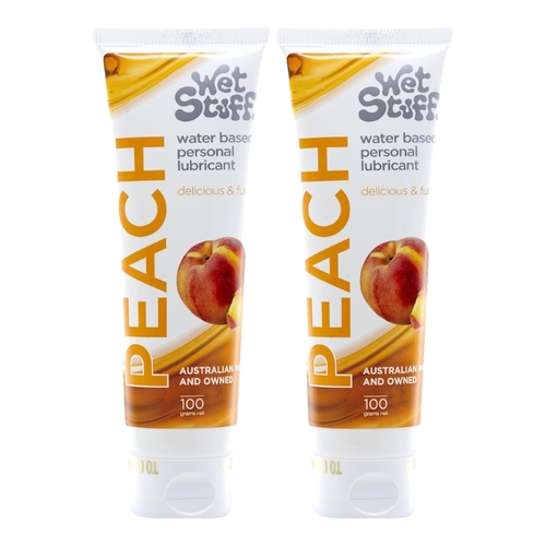 2 x 100g Wet Stuff Peach Flavoured Lube Water Based Hypoallergenic Lubricant