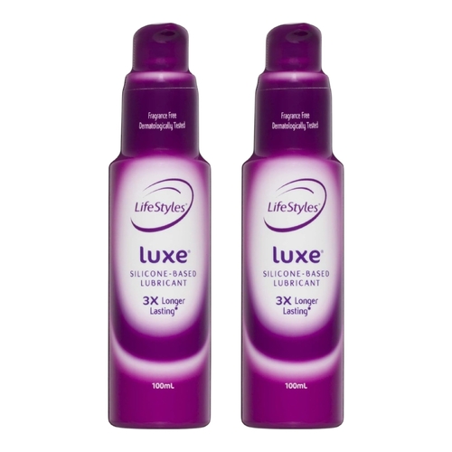 2 x 100ml LifeStyles Luxe Silicone Lubricant Long Lasting Fragrance Free Lube