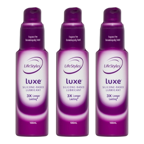 3 x 100ml LifeStyles Luxe Silicone Lubricant Long Lasting Fragrance Free Lube
