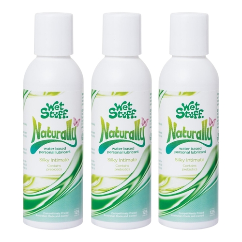 3 x 125g Wet Stuff Naturally Water Based Lube Sensitive Skin Lubricant Toy Safe