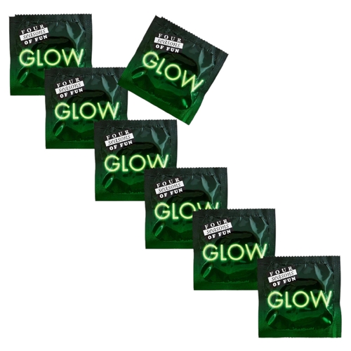 48 x Four Seasons Glow N Dark Condoms 53mm Lubricated Glow in the Dark Sachets