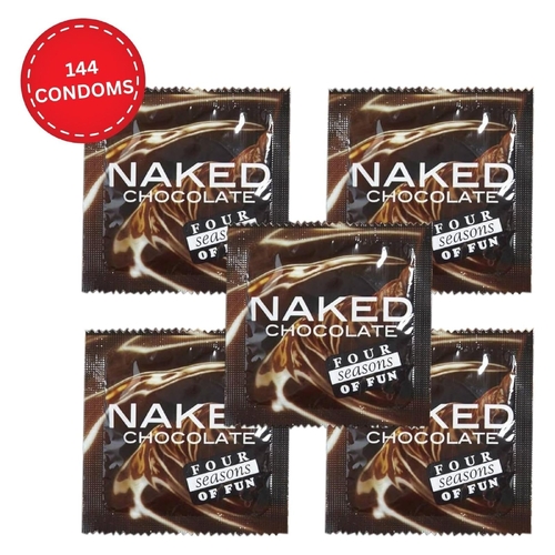 Four Seasons Naked Ultra Thin Chocolate Condoms 144 Pack Flavoured Lubricated