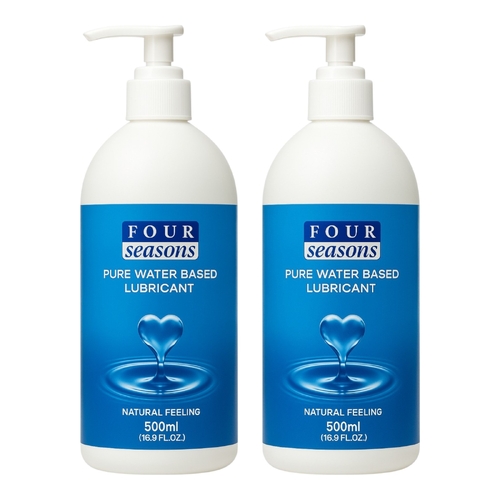 2 x Four Seasons Water Based Personal Lubricant Gel 500ml Natural Feeling Lube