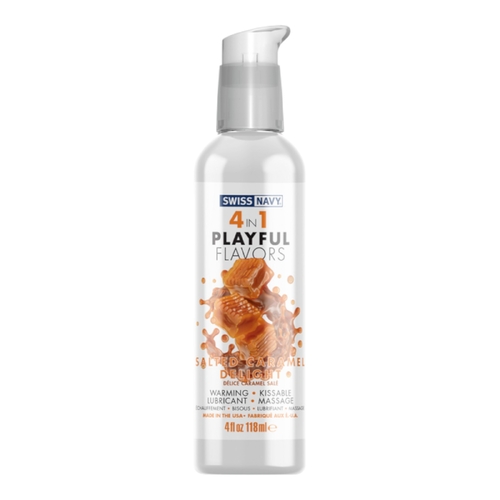 118ml Swiss Navy 4-in-1 Salted Caramel Lubricant Edible Warming Massage Safe