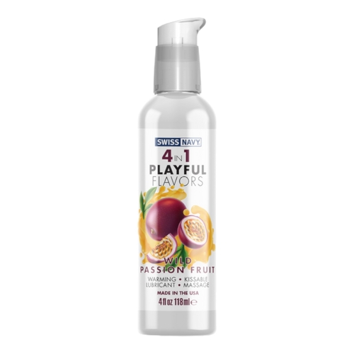 118ml Swiss Navy 4-in-1 Passion Fruit Lubricant Edible Warming Massage Safe Lube
