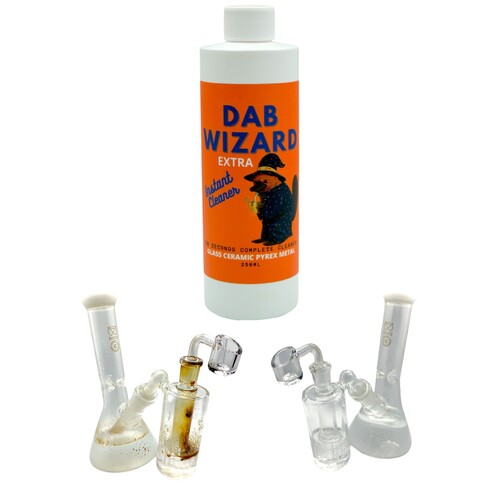 Wizard Glass Cleaner Solution 250ml Ceramic Pyrex Metal Bong Water Pipe Wash