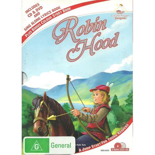 ROBIN HOOD CD LYRICS BOOK COLOURING BOOK BOXED SET -Kids DVD New Region 4