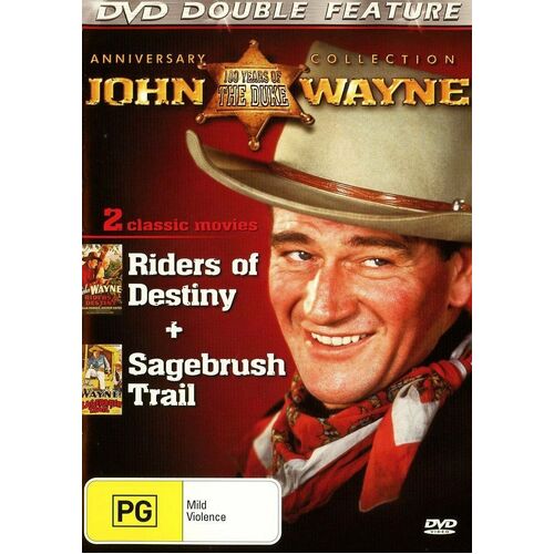 John Wayne Riders of Destiny + Sagebrush Trail - Rare DVD Aus Stock New