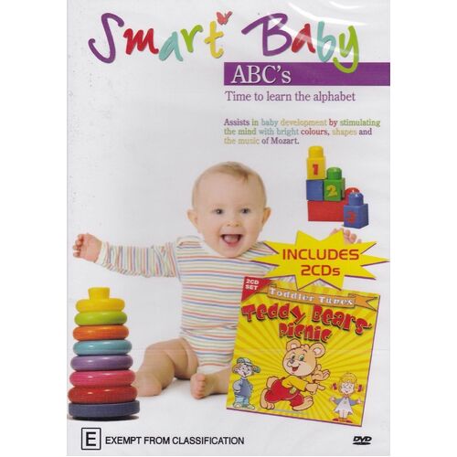 SMART BABY ABC&#39;S TODDLER TUNES TEDDY BEAR&#39;S PICNIC on 2 CD&#39;S DVD