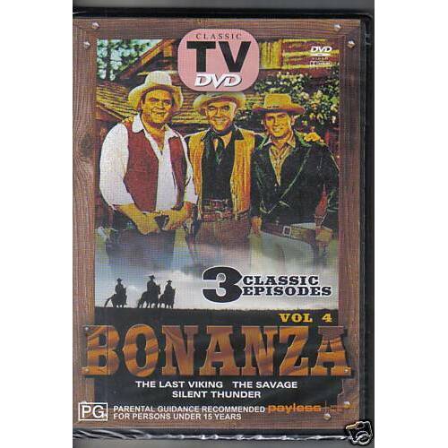 BONANZA VOL. 4 CLASSIC TV 3 CLASSIC EPISODES DVD