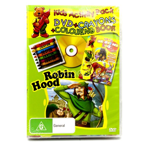 ROBIN HOOD Kid&#39;s ChildrenACTIVITY PACK: CRAYONS AND COLOURING BOOK DVD