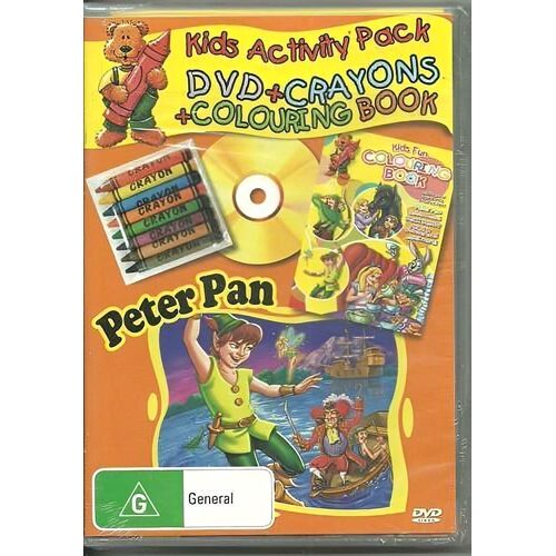 PETER PAN - KIDS ACTIVITY PACK CRAYONS COLOURING BOOK -Kids DVD New Region ALL