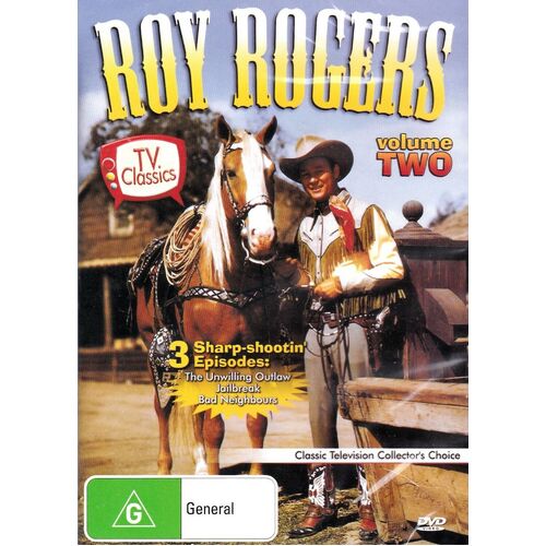 ROY ROGERS - VOL 2- 3 CLASSIC EPISODES - DVD Series Rare Aus Stock New
