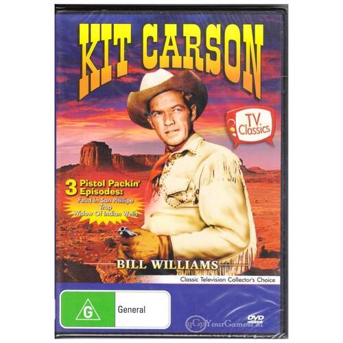 KIT CARSON Bill Williams TV Classic Western 3 Episodes B&amp;W REGION FREE