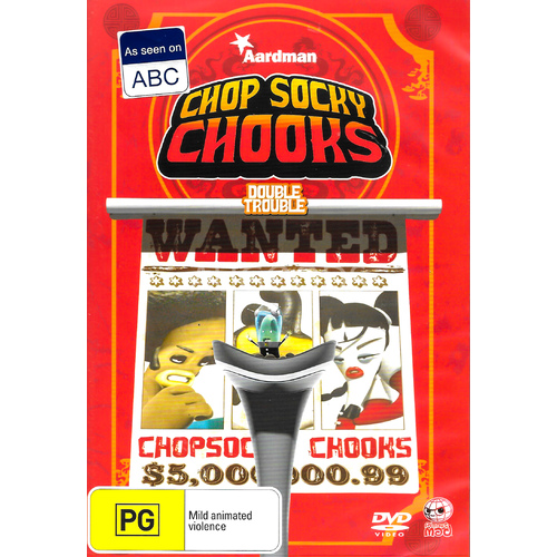 CHOP SOCKY CHOOKS: DOUBLE TROUBLE -DVD Animated Series Rare Aus Stock New