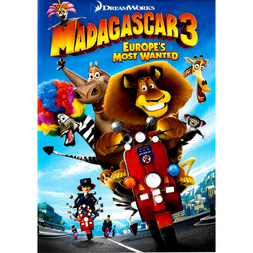 MADAGASCAR 3 - EUROPES MOST WANTED -Rare Preowned DVD Excellent Condition Aus Stock -Kids &amp; Family 
