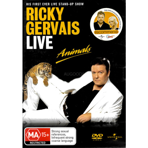 RICKY GERVAIS LIVE: ANIMALS -Rare DVD Aus Stock Comedy Preowned: Excellent Condition
