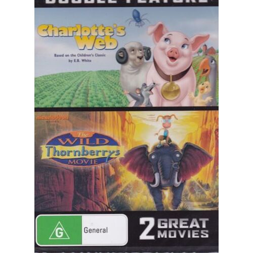 Charlotte&#39;s Web / The Wild Thornburys -Rare Preowned DVD Excellent Condition Aus Stock -Kids &amp; Family 