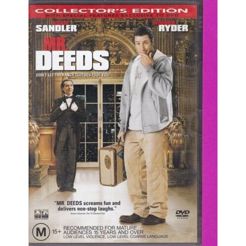 Mr Deeds Adam Sandler Winona Ryder -Rare DVD Aus Stock Comedy Preowned: Excellent Condition