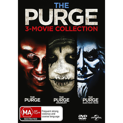 The Purge 3-Movie Collection: The Purge / The Purge Anarchy / The Purge: Election Year DVD Preowned: Disc Excellent