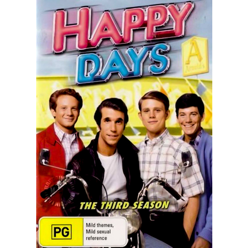 HAPPY DAYS : SEASON 3 -DVD Comedy Series Rare Aus Stock Preowned: Excellent Condition