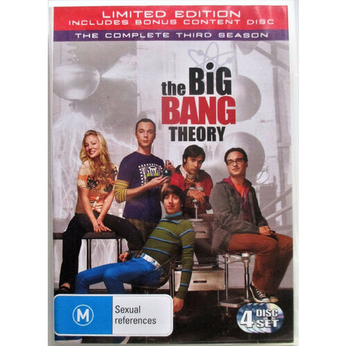THE BIG BANG THEORY THE COMPLETE 3 SEASON -Rare Preowned DVD Excellent Condition Aus Stock Comedy