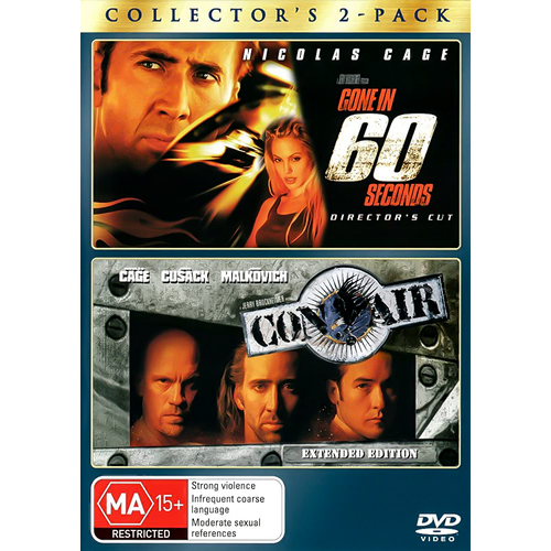 Gone in 60 Seconds (Director&#39;s Cut) / Con Air (Extended Edition) Collector&#39;s 2-Pack DVD Preowned: Disc Excellent