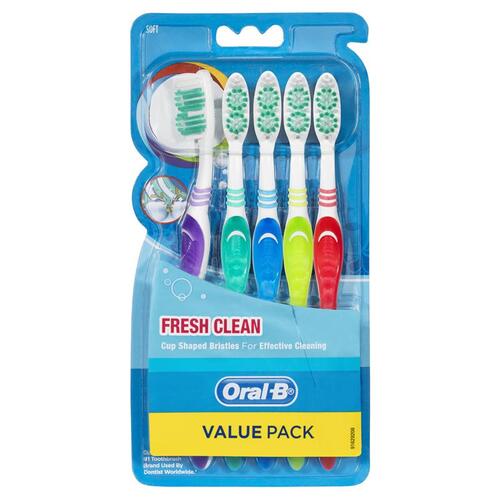 Oral B Fresh Clean Toothbrush Soft 5 Pack