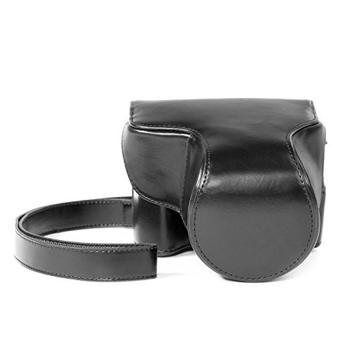 Canon PowerShot G3 X Ever Ready Leather Camera Case with Strap - Black - MG568 -MegaGear