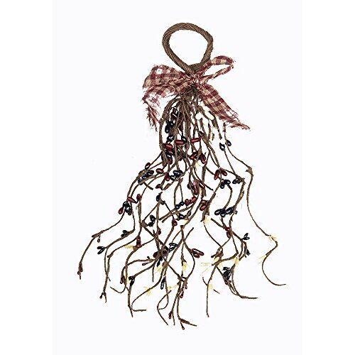 11&quot; Country Mixed Wispy Pip Floral Teardrop 3Pc Christmas Decor - CWI Gifts